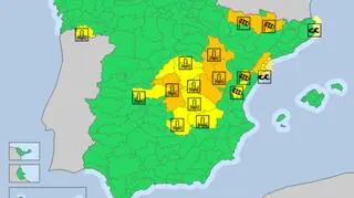 Ostrzeżenia meteorologiczne w Hiszpanii (meteoalarm.eu)