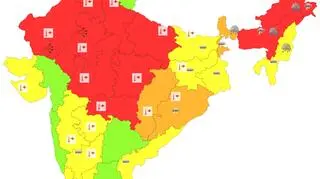 Ostrzeżenia meteorologiczne w Indiach (IMD)