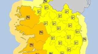 Ostrzeżenia meteorologiczne w Irlandii (meteoalarm