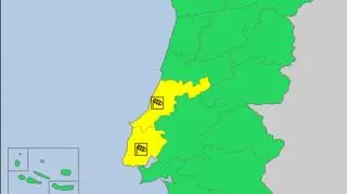 Ostrzeżenia meteorologiczne w Portugalii (meteoalarm.eu)