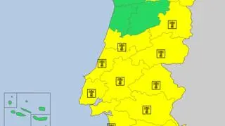 Ostrzeżenia meteorologiczne w Portugalii (meteoalarm.eu)