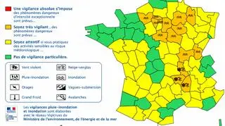 Ostrzeżenia meteorologiczne we Francji (Meteo France)