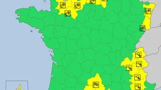Ostrzeżenia meteorologiczne we Francji (meteoalarm.eu)