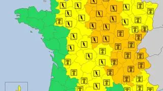 Ostrzeżenia meteorologiczne we Francji (meteoalarm.eu)