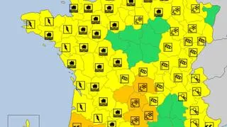 Ostrzeżenia meteorologiczne we Francji (meteoalarm.eu)