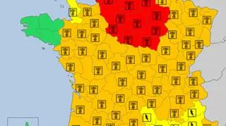 Ostrzeżenia meteorologiczne we Francji (meteoalarm.eu)