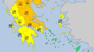 Ostrzeżenia meteorologiczne we Grecji (meteoalarm