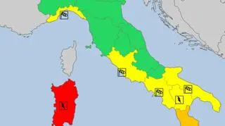 Ostrzeżenia meteorologiczne we Włoszech (meteoalarm.eu)