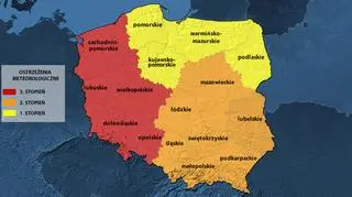 Ostrzeżenia meteorologiczne wydane przez IMGW w związku z upałami