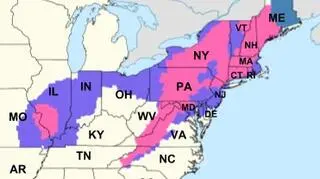 Ostrzeżenia przed śniegiem w USA (NWS)
