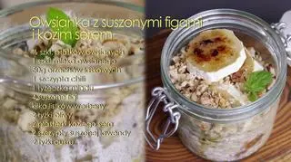 Owsianka z suszonymi figami i kozim serem
