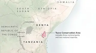 Park Narodowy Tsavo - Kenia (NASA/Joshua Stevens/LPDAAC/Google Earth)