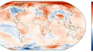 Październikowe anomalie temperatury na świecie wobec średniej wieloletniej dla tego miesiąca (Copernicus Climate Change Service/ECMWF)
