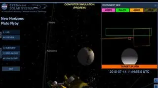 Pluton na kilka sekund przed tym, jak maksymalnie zbliżyła się do niego New Horizons