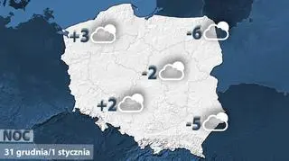 Pogoda na noc sylwestrową