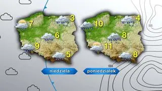 Pogoda w niedzielę i poniedziałek