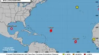 Pogodowy tłok na Altantyku (NOAA/NWS)