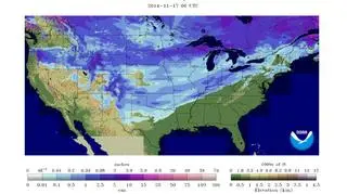 Pokrywa śniegu w USA z dnia 17.11