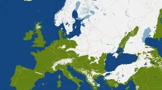 Pokrywa śnieżna w Europie, stan na 19