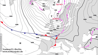 Pole baryczne na pierwszego marca według Deutscher Wetterdienst
