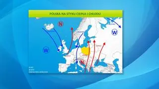 Polska na styku ciepła i chłodu (tvnmeteo.pl)