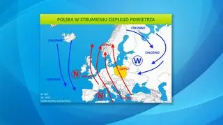 Polska w strumieniu ciepłego powietrza