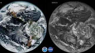 Porównanie jakości zdjęć z GOES-16 (po lewej) i GOES-13 (po prawej)