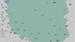 Porywy wiatru w Polsce 3 maja o godz. 7 (wetteronline.de)