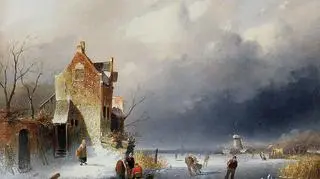 "Postacie na zamarzniętej rzece" Ch.H.J. Leickert