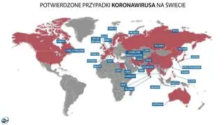 Potwierdzone przypadki koronawirusa na świecie