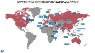 Potwierdzone przypadki koronawirusa na świecie (tvnmeteo