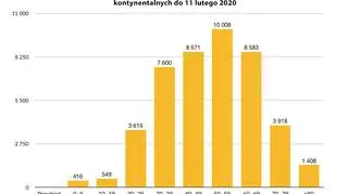 Potwierdzone przypadki zakażenia koronawirusem SARS-CoV-2 w Chinach kontynentalnych do 11 lutego 2020 (tvnmeteo