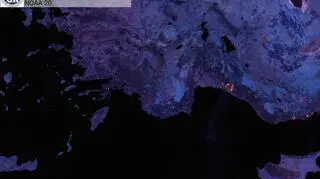 Pożar w Turcji. Zdjęcie satelitarne z 29 lipca (NOAA-20, IMGW-PIB)