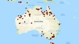 Pożary w Australii w ciągu ostatnich 12 godzin (myfirewatch.landgate.wa.gov.au)