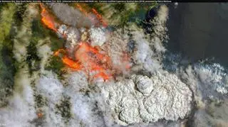 Pożary widoczne na zdjęciu satelitarnym (Copernicus EMS)