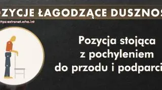 Pozycja stojąca z pochyleniem do przodu i podparciem