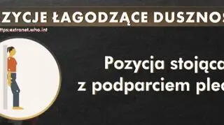 Pozycja stojąca z podparciem pleców