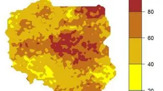 Prawdopodobieństwo wystąpienia klasy "powyżej normy" dla średniej temperatury powietrza w grudniu 2019 r