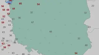 Prędkość wiatru o godzinie 15 (wetteronline.de)