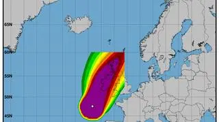 Prędkość wiatru w cyklonie Ophelia
