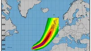 Prędkość wiatru w huraganie Ophelia