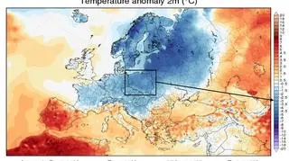 Prognoza anomalii temperatury w dniach od 14 do 21 kwietnia