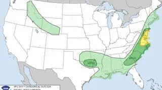 Prognoza burz na wtorek i środę (Storm Prediction Center/NOAA)