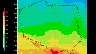 Prognoza indeksu UV dla 30 sierpnia dla bezchmurnego nieba (IMGW)