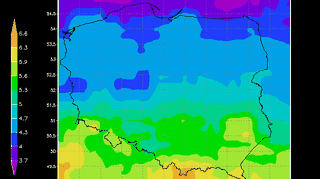 Prognoza indeksu UV na 30 sierpnia 2015 r. z zastosowaniem prognozy zachmurzenia (IMGW)