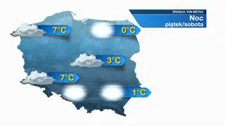 Prognoza na noc z piątku na sobotę