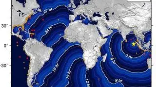 Prognoza NOAA dotycząca rozchodzenia się fali tsunami (NOAA)