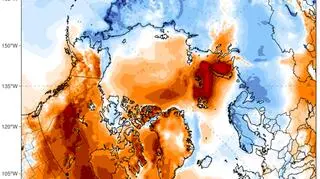 Prognoza odchylenia "na minus" temperatury średniej od normy na najbliższe 10 dni (ClimateReanalyzer