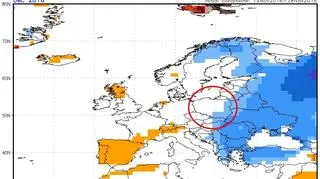 Prognoza odchylenia temperatury w grudniu