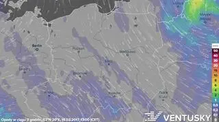 Prognoza opadów na niedzielę (19 marca)